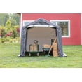 thumbnail image 5 of Weatherfast Portable Garden Storage Shed, 8'x14'x7'H, Steel Frame Peak Roof Waterproof Cover with 4pc Heavy Duty Anchor, 5 of 9
