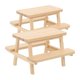 thumbnail image 1 of Khaki Miniature Wooden Doll House Picnic Table for Decoration 2Pcs, 1 of 4
