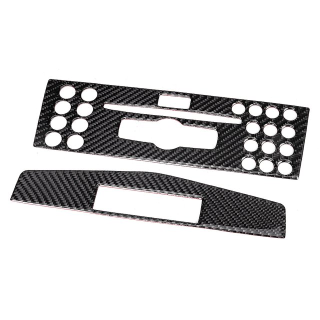 Carbon Fiber Trim,2Pcs Carbon Fiber Air CD Panel Sticker Air Conditioner Control Frame Striking Appearance