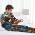 thumbnail image 6 of Susaid Playful Dolphins Underwater Print Men's Long Sleeve Pajama Set, Two-Piece Button-Down Loungewear PJs Set, Comfortable Sleepwear for Relaxation-Medium, 6 of 7