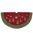 thumbnail image 2 of Northlight 48" Natural Red and Green Christmas Tree Skirt with Blanket Stitching Trim, 2 of 2