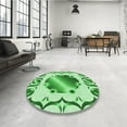 thumbnail image 3 of Ahgly Company Indoor Round Patterned Jade Green Area Rugs, 6' Round, 3 of 6