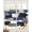 Blue, variant on Navy Blue Black Geometric Sheer Curtains 45 Inch Length 2 Panels Set for Living Room/Bedroom, Modern Abstract Art Block Kitchen Curtains Grommet Semi-Sheer Curtains Drapes Window Treatments 42"x45"x2