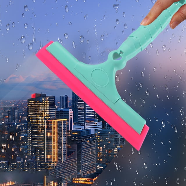 Escobilla de goma de ducha multiusos | Herramienta limpiadora de espejos de coche para ventanas de baño | Plástico duradero | Mango ergonómico antideslizante antirrayas | Fácil almacenamiento | 8,27