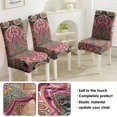 thumbnail image 5 of Vintage Artistic Paisley Bohemian Dining Chair Covers Set of 4 with Colorful Floral Ethnic Retro Pattern Washable Polyester Stretch Slipcovers Removable Protector for Classic Dining Room, 5 of 7
