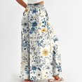 thumbnail image 7 of dGslk Women's Bohemian Wide Leg Floral Print Pants, High Waist Elastic Drawstring Casual Loose Summer Beach Trousers YX, 7 of 7