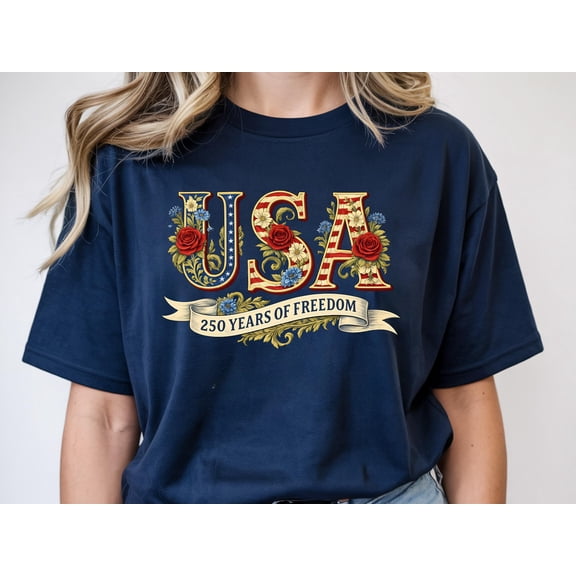 Comfort Colors® USA 250 Years Of Freedom Shirt, America 250 Patriotic Shirt Fourth Of July 1776 2026 Shirt, Independence Day Vintage USA Tee