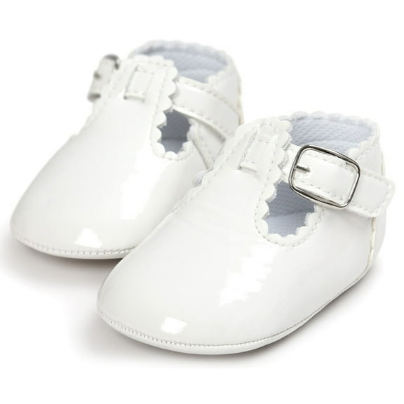 Baby Girls Mary Jane Flats Shoes with Non-Slip Soft Sole Toddler First Walkers Newborn Princess Dress Shoes Light Baby Sneaker Shoes