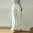 thumbnail image 4 of Sentmoon Wide Leg Jeans for Women Active Straight Stretch Denim Pants Spring Summer Solid Color Classic Fit Full Length Versatile Trousers for Studio Training Wear S-2XL, 4 of 8