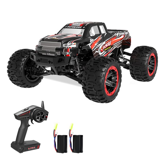 Carro de control remoto Coche de control remoto 1/16 2.4GHz Alta velocidad 40 km / h Todo terreno Camiones todoterreno 4WD Escala completa Carreras Escalada Coche Regalos para niños Adultos 2 Batería Eccomum Carro de control remoto
