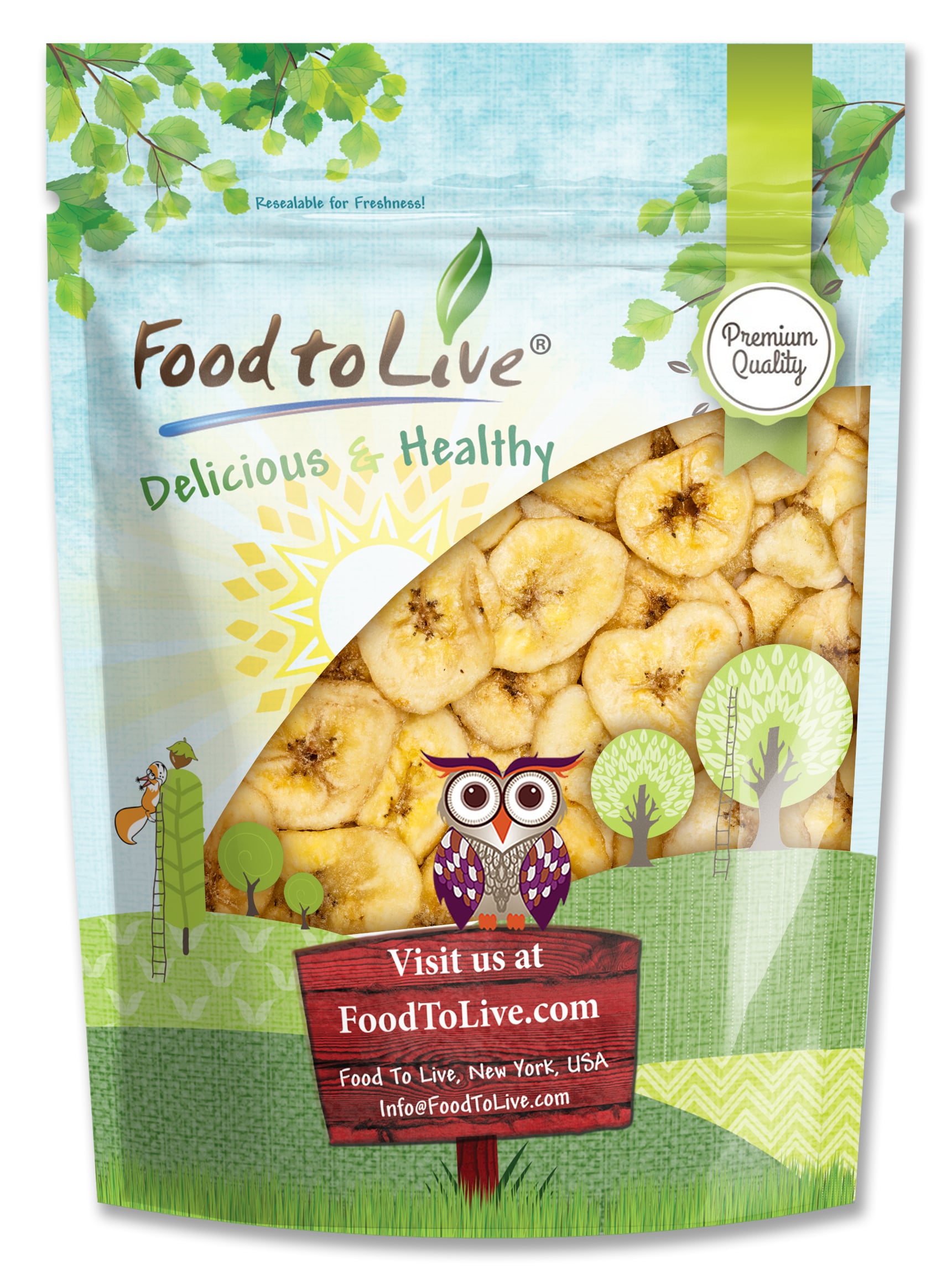 Banana Chips, 3 Pounds — Sweetened, Unsulfured, Kosher, Vegan, Bulk