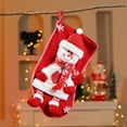thumbnail image 1 of Knitted Christmas Stockings With Santa Claus And Snowman Designs Red Gift Bags Ideal For Christmas Tree Hanging Decoration, 1 of 6