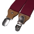 thumbnail image 4 of KAMBERFT Burgundy Suspenders for Men 1.4 inch Wide Adjustable Elastic Y-Back Braces with 3 Metal Clips, 4 of 4