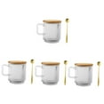 thumbnail image 4 of MLINS 4 Sets  of Glass Coffee Mug Clear Water Mug with Lid and Spoon Glass Water Cup for Home Office, 4 of 8
