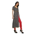 thumbnail image 3 of Moomaya Printed Front Slit Dresses For Women Short Sleeve Kurti Summer Wear, 3 of 6
