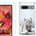 thumbnail image 1 of Slim-Fit Gel TPU Phone Case for Google Pixel 7, with Tempered Glass Screen Protector, by OneToughShield ® - Kitty Cat, 1 of 4