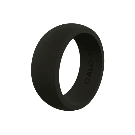 QALO Mens Black Classic Q2X Ring – Durable Wedding Bands with Flexible Comfortable Fit – Skin-Friendly and Lightweight Design – Size 09