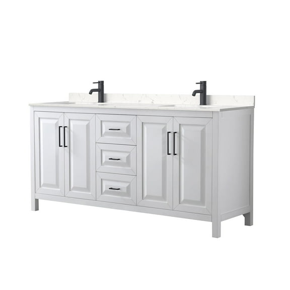 Wyndham Collection WCV252572DWBC2UNSMXX Daria 72" Free Standing Double Basin Vanity Set -