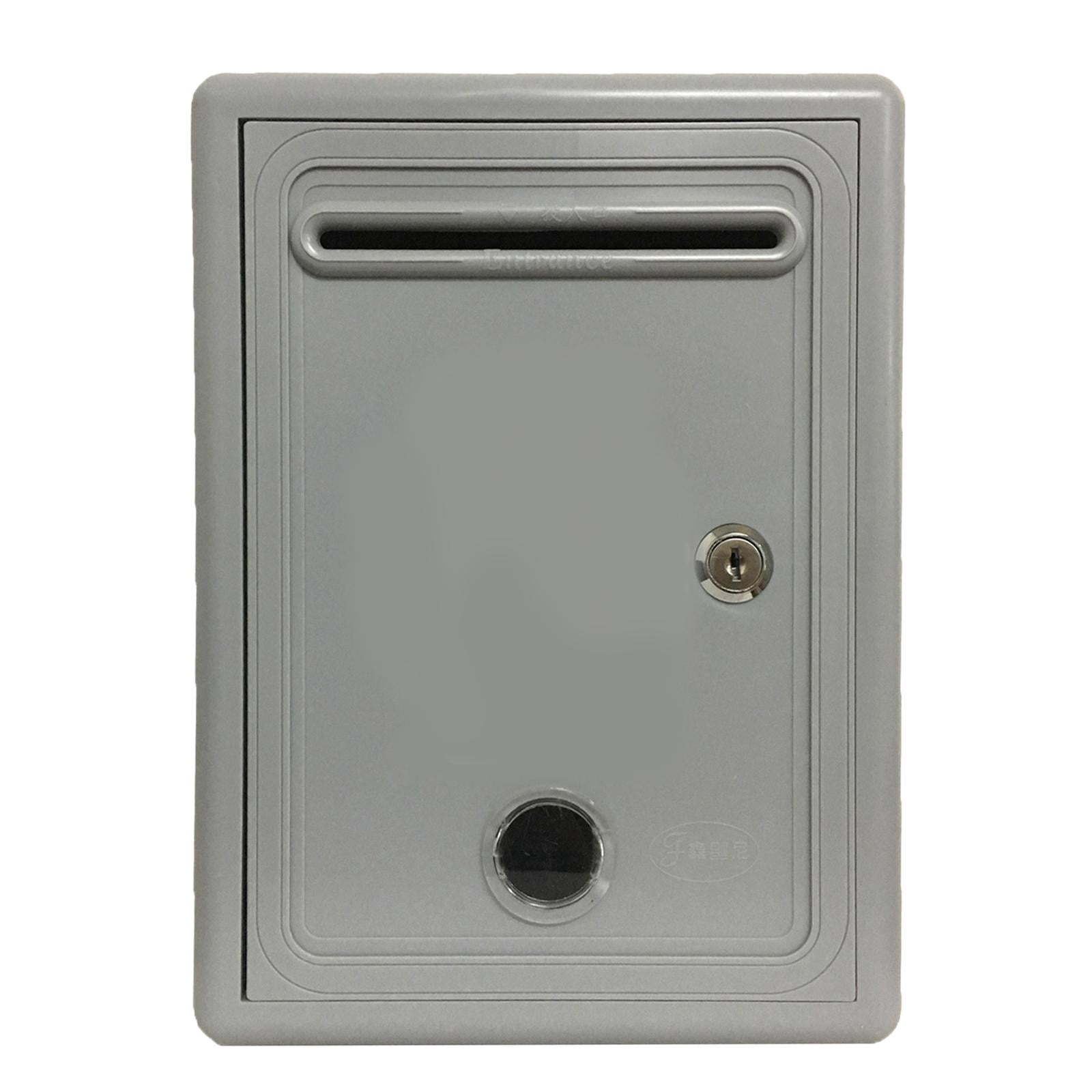 Baoblaze Mailbox Locking Ballot Box Wall Mounted with Window Complaint Box Gray