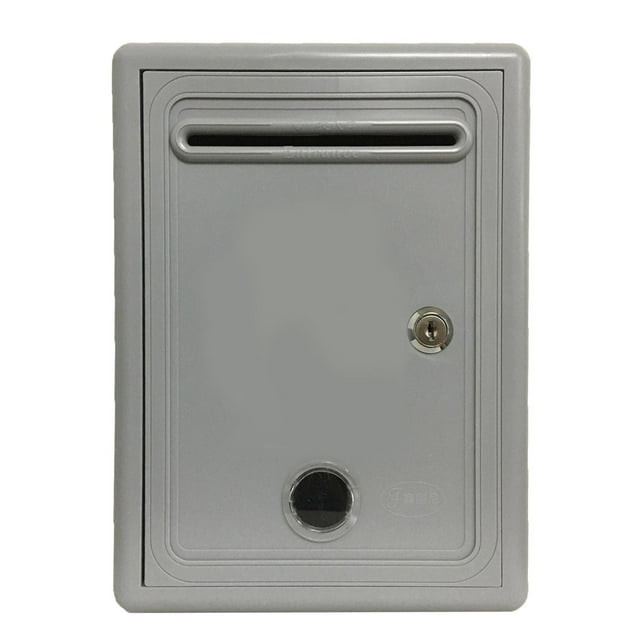 Ruiboury Suggestion Drop Box Waterproof with Slot Green Complaint Box Box Lock and Donation Gray