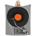 thumbnail image 6 of Retro Vintage Vinyl Record Flannel Fleece Bed Blanket Throw Blanket Lightweight Cozy Plush Blanket for Bedroom Living Rooms Sofa Couch 40"x50", 6 of 6
