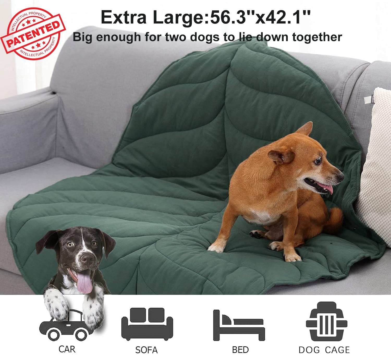 56x42 Inch Leaf Shaped Cotton Dog Blanket  Extra Large Pet For Small Medium Dogs Machine Washable Puppy Mat Couch Protection Soft Plush Bed Furniture Sofa Floor