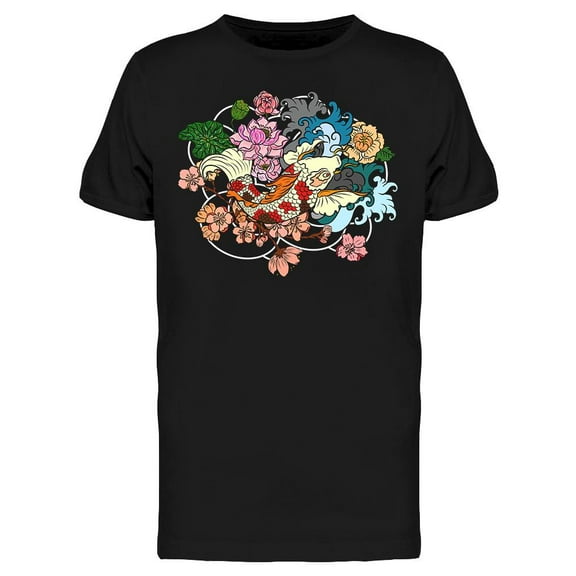 Japanese Koi Fish Tattoo T-Shirt Men -Image by Shutterstock, Male Small