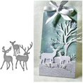 thumbnail image 5 of 1 Tarjeta de fondo de corte de metal de ciervo de Navidad haciendo árbol de Navidad ciervo molde de corte de metal proceso de alivio de tarjeta fotográfica de papel de corte, 5 of 5