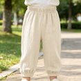 thumbnail image 5 of mgoYE Toddler Baby Girls 1 Pack Elastic Waist Pants Soft Cotton Linen Harem Bloomers Summer Fall Long Pants Size 4-5 Years, 5 of 8