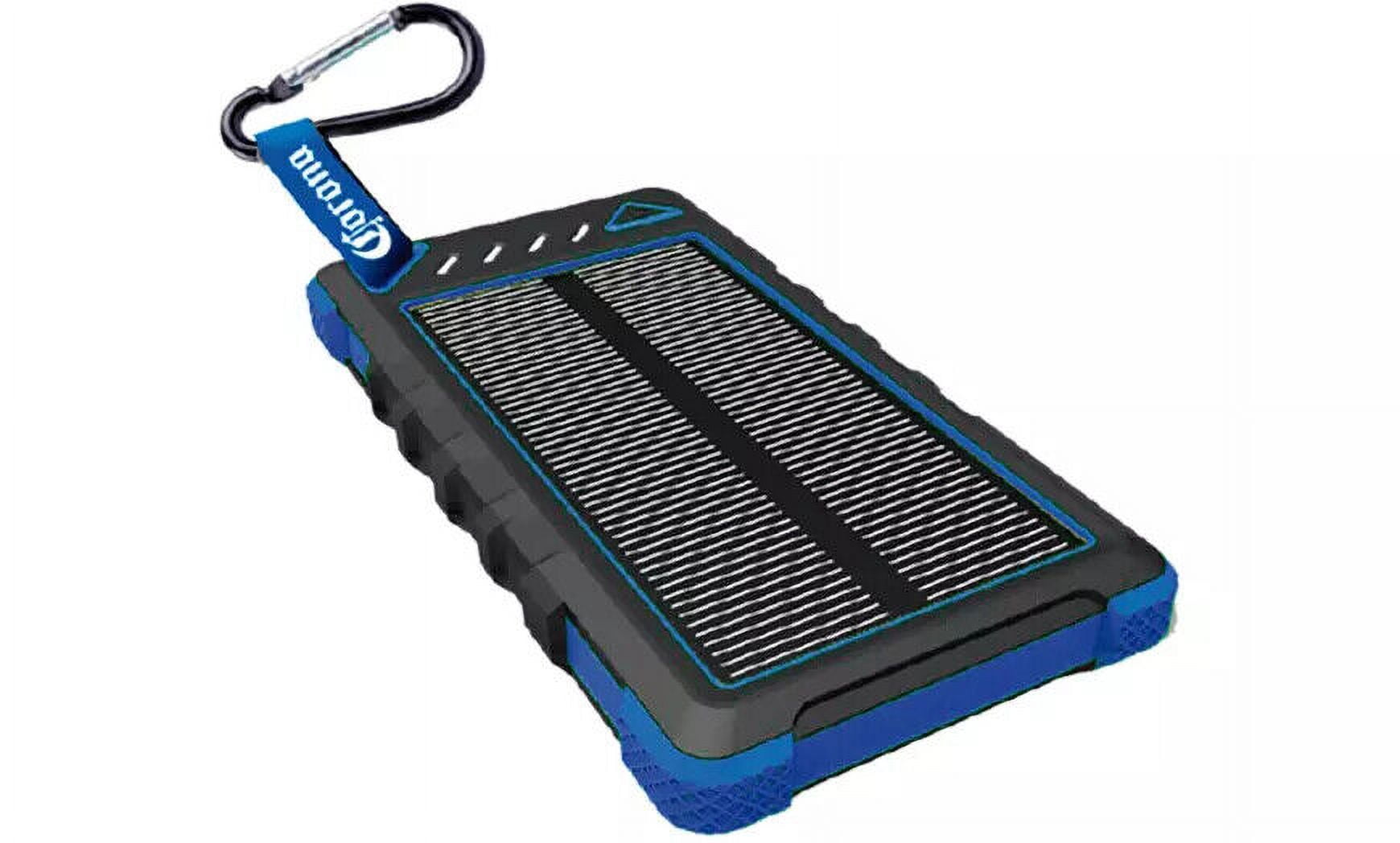 Corona 00725-CO Blue/Black 8000mAh Portable Water Resistant Solar Power Bank Shock Proof