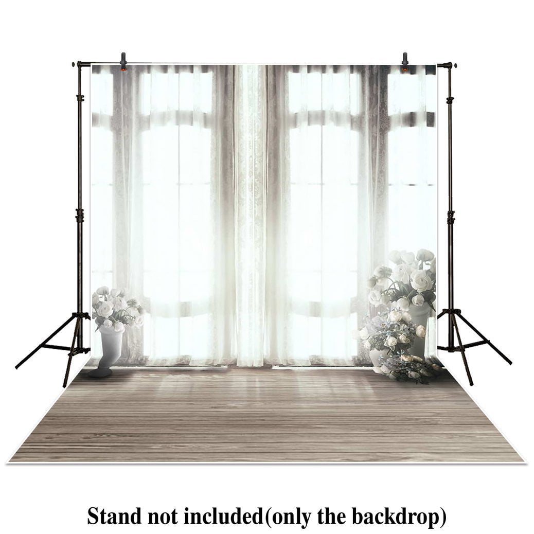 Greendecor Polyster 5x7ft Photography Backdrop Wedding White