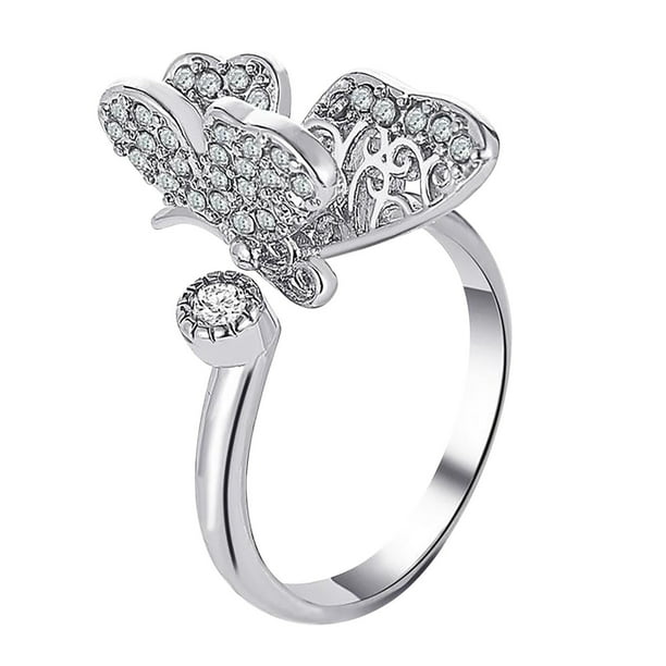 Anillos para mujer, regalos para mujer, anillo abierto de diamantes de moda para mujer.