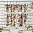 thumbnail image 3 of Christmas Curtains Valances Set,Merry Xmas Snowflake Flowers and Bells Decoration Kitchen Window Curtains Tier and Valance Curtain Set for Bedroom Living Room 54x18 & 27x36x2, 3 Panel, 3 of 5