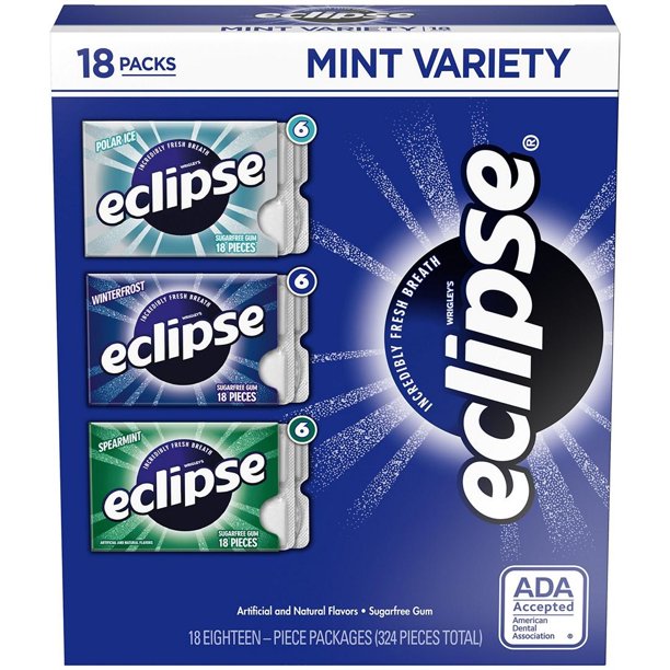 Eclipse Sugarfree Chewing Gum Variety Box, 20 pk.