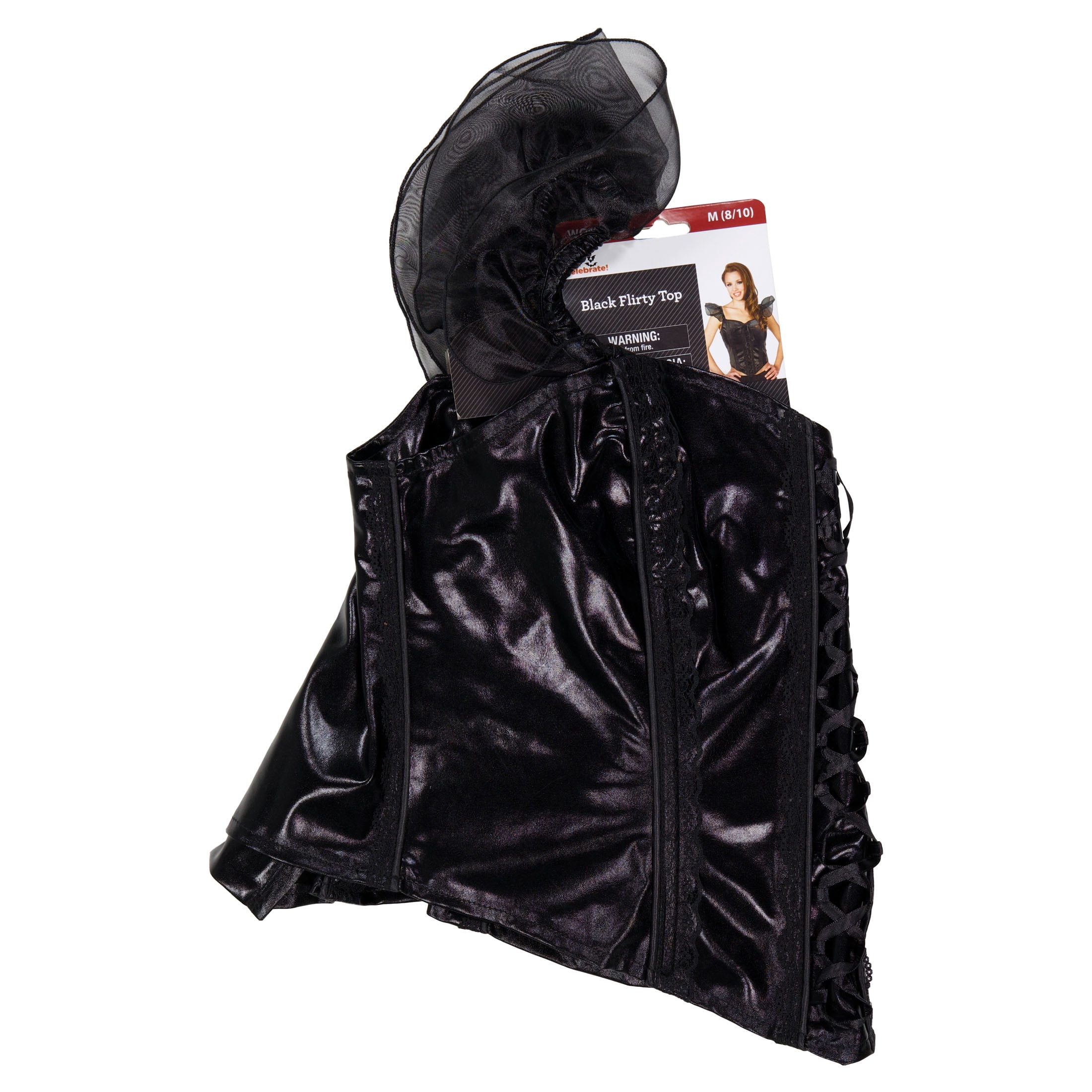 Flirty Top Costume Accessory for Adults, Black, M (8/10), Halloween by Way To Celebrate