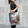 thumbnail image 4 of Santa is Coming Siberian Husky Merry Christmas Xmas Noel Truck Tree All Over Print 3D Canvas Tote Bag Husky Dog Lover Gifts Reusable Handbag - 02023, 4 of 5
