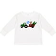 thumbnail image 3 of Inktastic Plaid Christmas Tractor with Cute Reindeer Boys or Girls Long Sleeve Toddler T-Shirt, 3 of 5