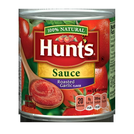 (6 Pack) Hunt's Tomato Sauce with Roasted Garlic, 8 (Best Pasta Tomato Sauce Recipe In The World)