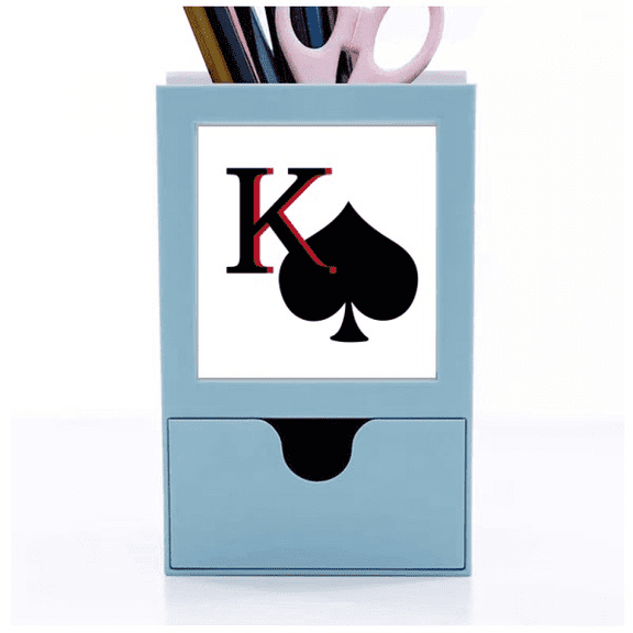 Peace King Spade K Poker Desk Supplies Organizer Pen Holder Card