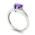thumbnail image 2 of Solitaire Engagement Ring for Women - 1ct Natural Amethyst in 18K White Gold Promise Ring, 2 of 6
