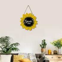 Sunflower Summer Time Wood Door Hanger 12 Inch Large Wooden Flower Sign Inspirational Wall Porch Art Summer Fall Front Door Wreath Hanging for Bedroom Living Room Indoor Outdoor Kitchen Home Decor