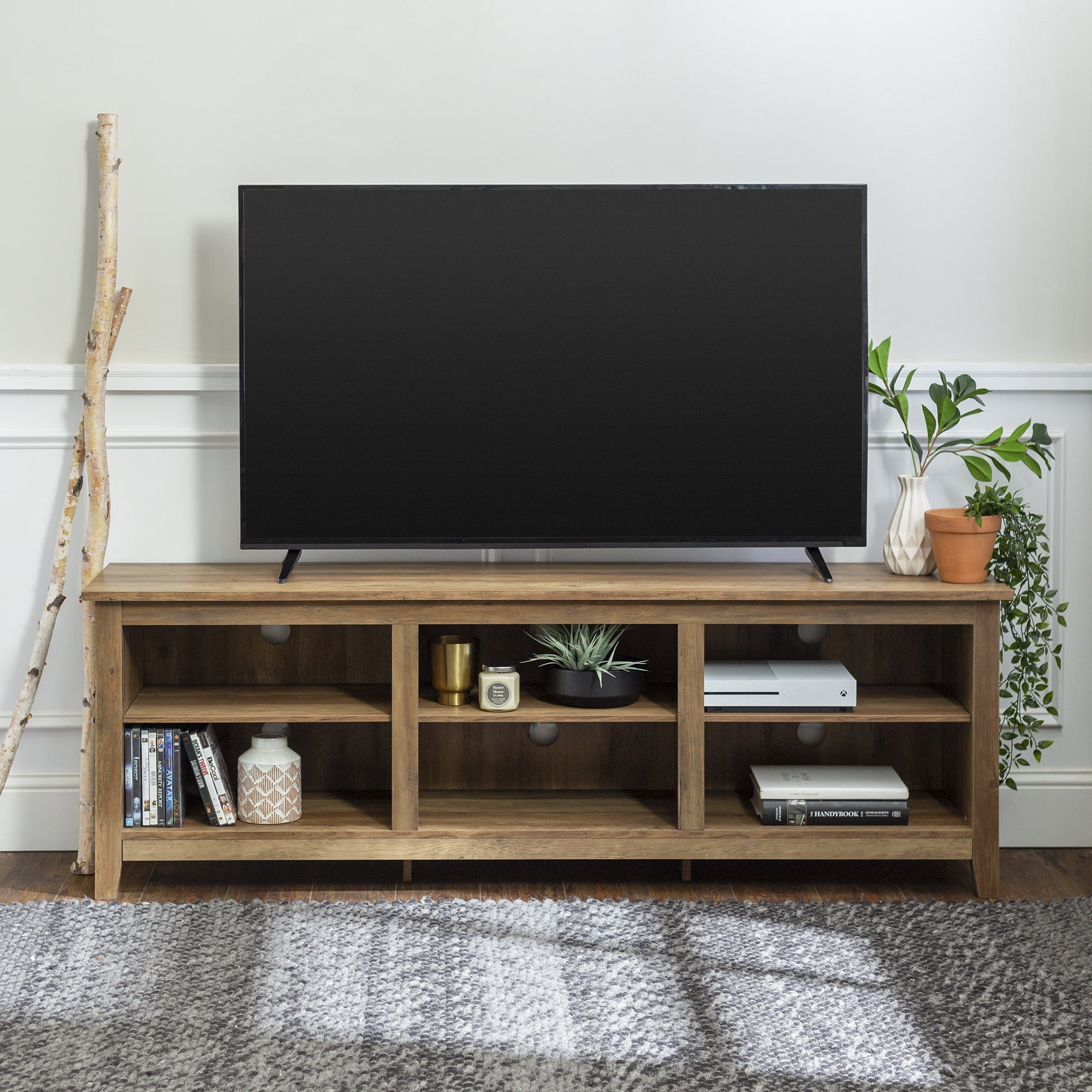 Manor Park Wood TV Media Storage Stand for TVs up to 78", Reclaimed