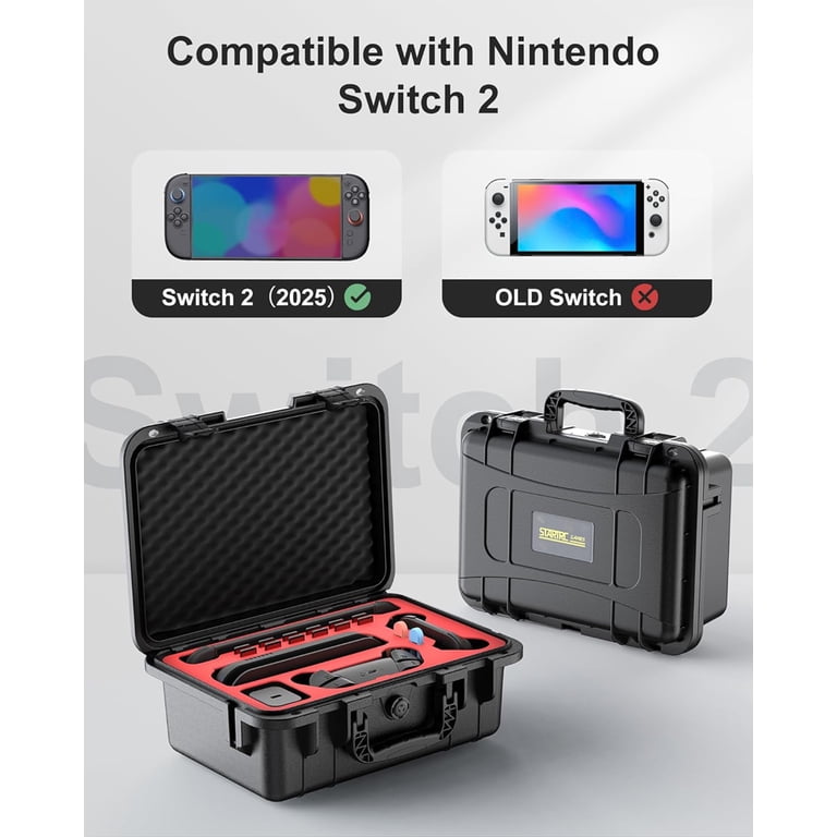 Waterproof Hard Carrying Case for Nintendo Switch 2, Professional