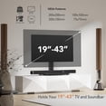 thumbnail image 2 of Universal Swivel TV /Table Top TV Stand for 19 to 43 inch TVs with 90 Degree Swivel, 4 Level Height Adjustable, Heavy Duty Tempered Glass Base, Holds up to 99LBS HT02B-001, 2 of 8