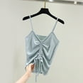 thumbnail image 2 of Fsgntruao Camisole Tank Top for Women Summer Pleated Spaghetti Strap Sleeveless Flowy Tunics Top Embroidery Round Neck Casual Loose Fit Basic Shirts Sling Vest Vacation Outfits, 2 of 5
