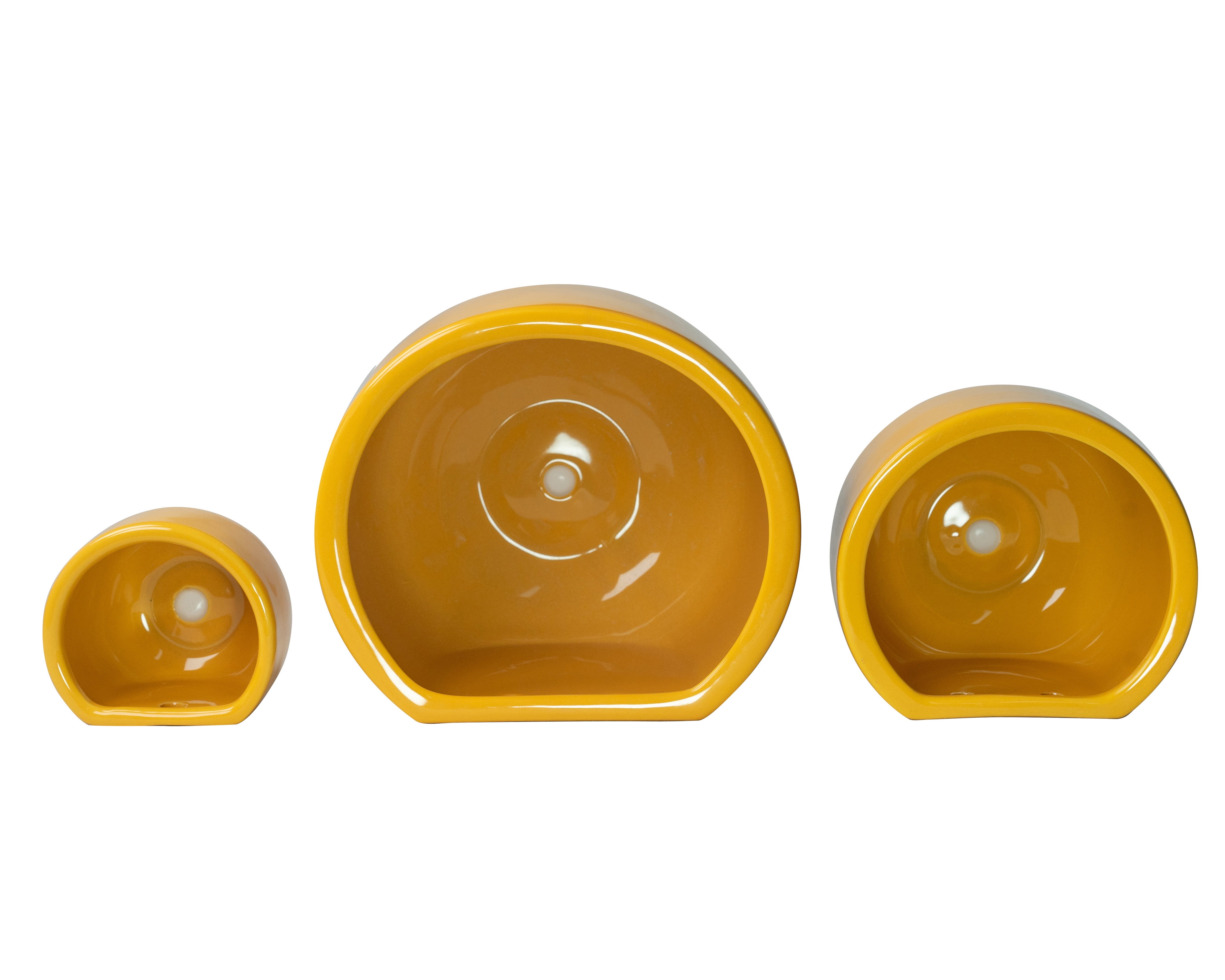 Better Homes & Gardens 4/6/8inch Wall Planters, Yellow, 3-Pack