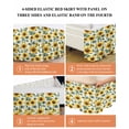 thumbnail image 6 of Sunflower Wrap Around Bed Skirts for Queen Bed 18" Drop, Bed Skirt with Adjustable Elastic Belt Dust Ruffle Bed Valance for Bedroom Hotel Luxury Spring Green Botanical Summer Floral Bed Frame Cover, 6 of 7
