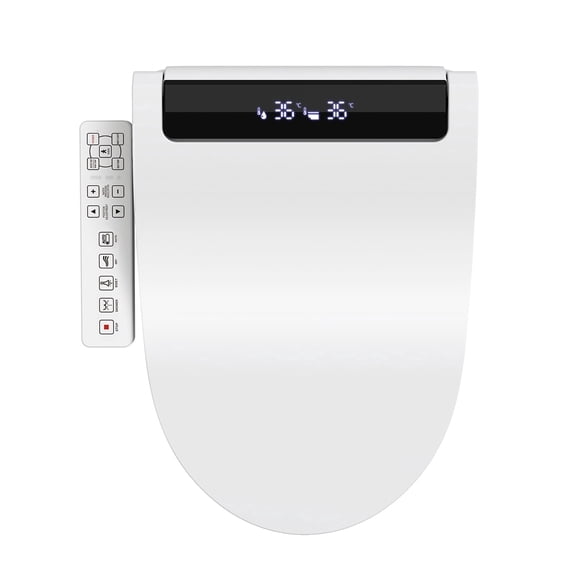 ELECWISH Electric Bidet Toilet Seat Automatic Heated Elongated Toilet Seat with Side Control Panel, White