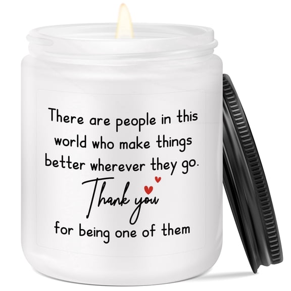 7oz White Matte Glass Candle, Lavender Scented, Teacher Thank You Gift, Aromatherapy Candle for Home, Gift for Educator