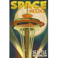 thumbnail image 3 of Seattle, Washington, Space Needle and Full Moon (Cotton Canvas Apron, Kitchen Cooking, Baking, Grilling, Unisex with Pockets), 3 of 5